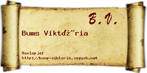 Bums Viktória névjegykártya